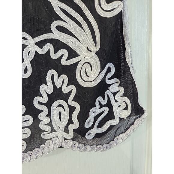 Andrea Rosati Black White Sheer Blouse, Size XL - Picture 11 of 11